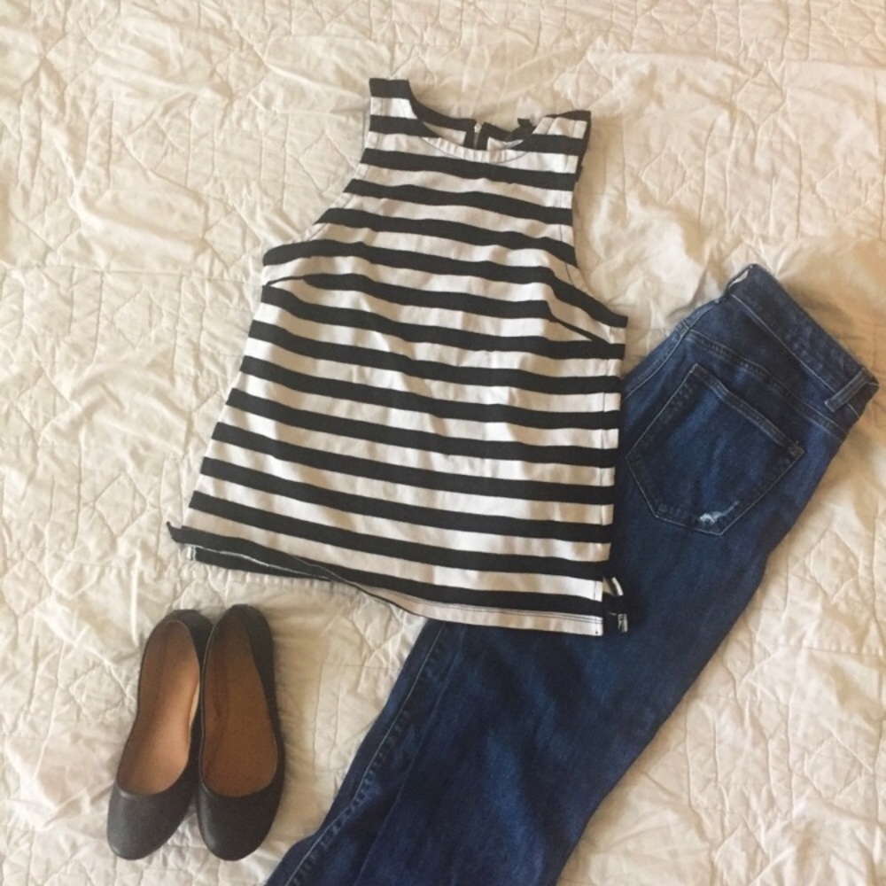 {Banana Republic} Striped Sleeveless Shirt
